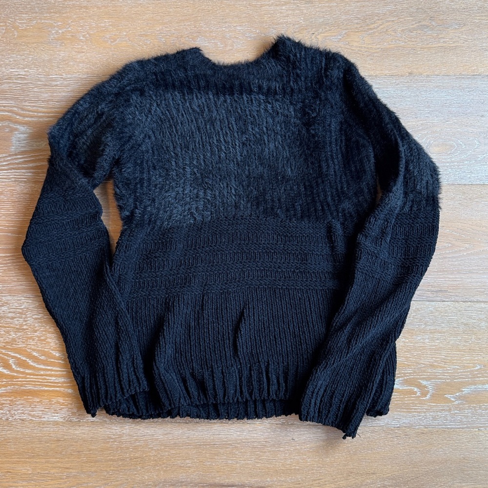 Vero Moda Black Fuzzy Knit Sweater